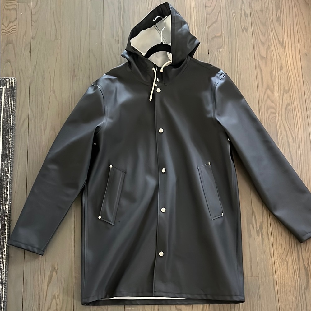 Stutterheim- Black Hooded Men's Jacket